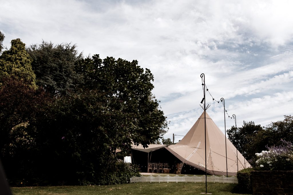 tipi n brides garden ready for the wedding