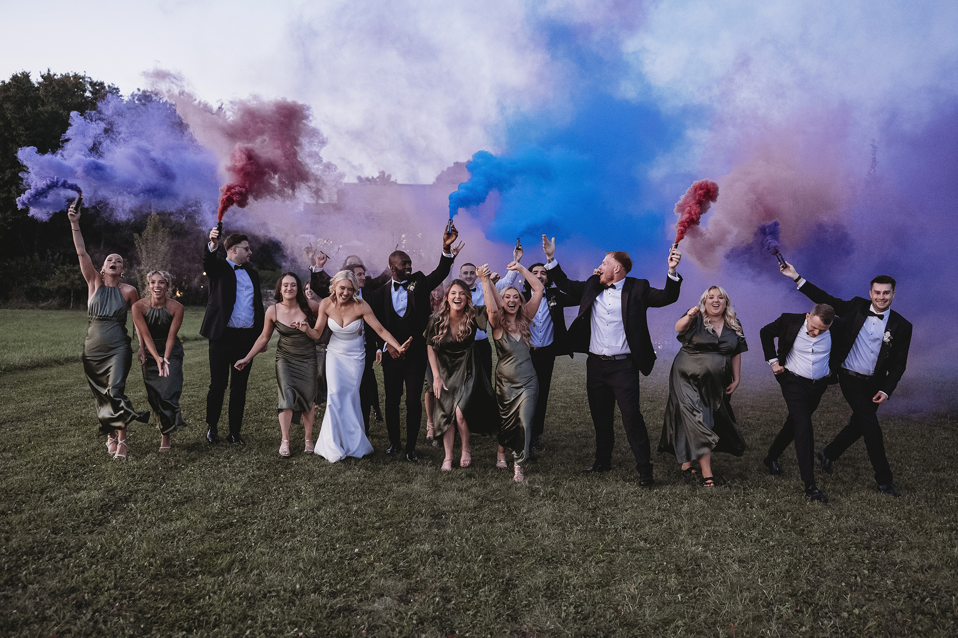 smoke grenades for the bridal party